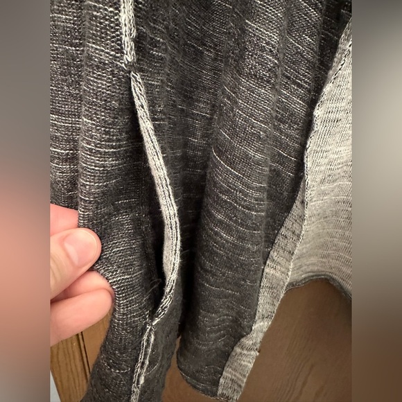 Eileen Fisher Open Front Organic Cotton Cardigan Sweater Charcoal Heather Size M - Picture 5 of 8